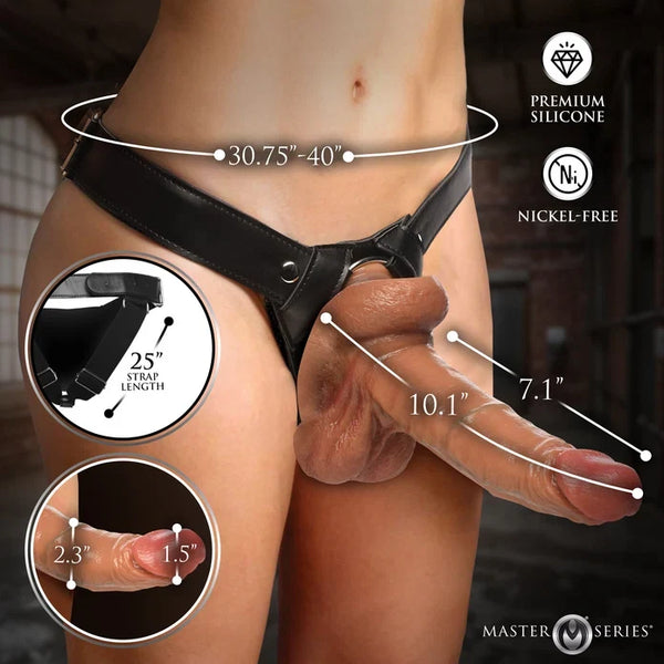 9" Silicone Dildo with Harness