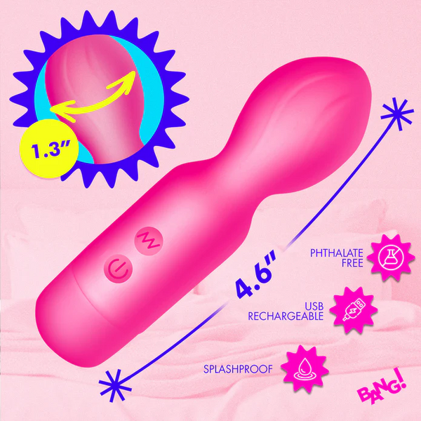 Vibrating Silicone Mini Wand - Pink