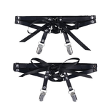 Laced Up Garters - Black