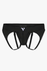 Virtue Men's Medium JockVStrap Sheer Briefs - Black