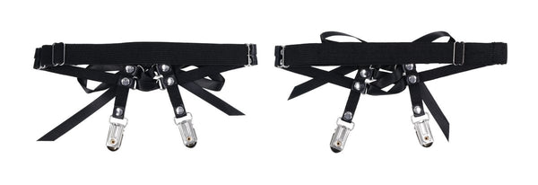 Laced Up Garters - Black