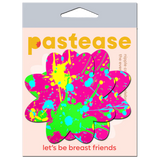 Neon Pink Graffiti Paint Splatter Petal Breast Pasties