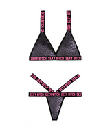 Sexy Bitch Bralette & Strappy Panty Set
