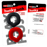 Hünkyjunk FIT GRIPS Black/Red Ergo-Fit Cock Rings 2-Pack