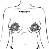Glitter Black Glow in the Dark Spooky Spider Web Pasties
