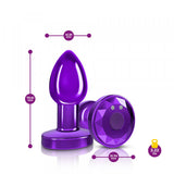 Cheeky Charms Purple Small Remote-Control Vibrating Metal Butt Plug