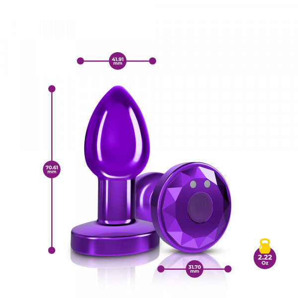 Cheeky Charms Purple Small Remote-Control Vibrating Metal Butt Plug