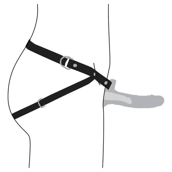 2" Erection Realistic Sheath Black with Adjustable Harness