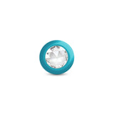 TEAL Ombre - MEDIUM Cheeky Charms Eluxe Vibrating  Plug With Remote - Clear Gem
