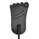 Rouge Foot-Shaped Leather Riding Crop - Black