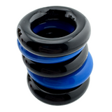 Hünkyjunk JACKER 5-STACK Blue/Black Cock Rings 5-Pack