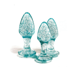 Adam & Eve Glitter Gem Butt Plug Set Blue