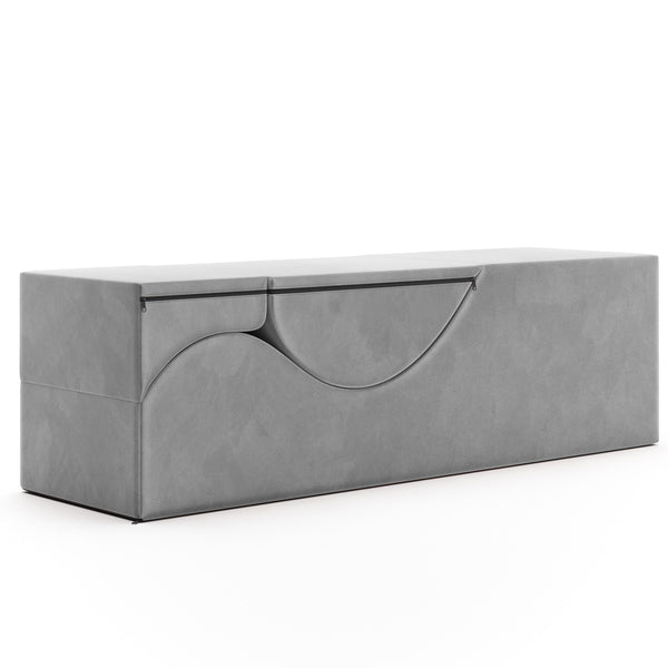 Aria Flip Chaise 18 Inch Wide - Convertible Sex Chair and Bed Bench, Grey