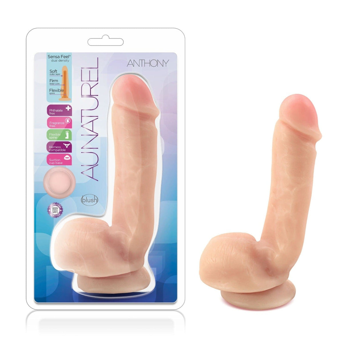 Au Naturel Anthony Dildo - Suction Cup Base - Beige