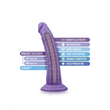 Au Naturel Bold Jack 7" Dildo - Suction Cup Base - Purple