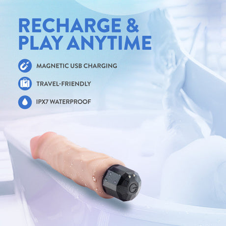 Au Naturel Vibrating Dildo – Big Easy – Beige