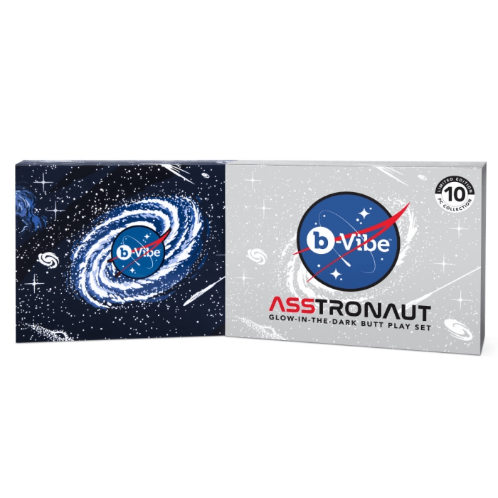 B-Vibe ASStronaut Glow-in-Dark Butt Play Set - Anal Plug Set