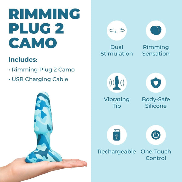 b-Vibe Camo Rimming Plug 2 – Rotating and Vibrating Plug