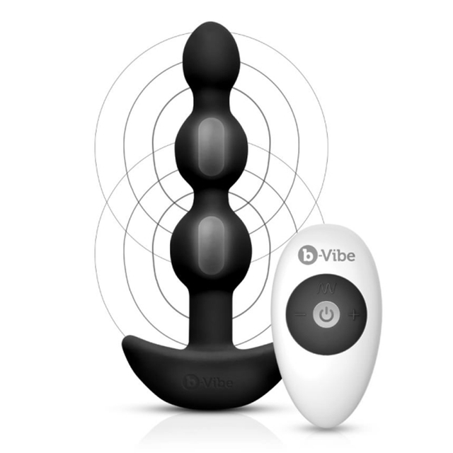 B-Vibe Triplet Anal Beads - Black
