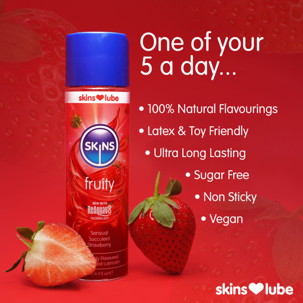 Skins Strawberry Water Based Lubricant 4.4 fl oz