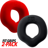 Hünkyjunk FIT GRIPS Black/Red Ergo-Fit Cock Rings 2-Pack