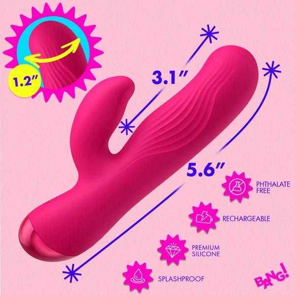 Bang! Flexible Ribbed Silicone Rabbit Vibrator