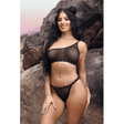 Bad Bitch One-Shoulder Bling Bralette & Panty