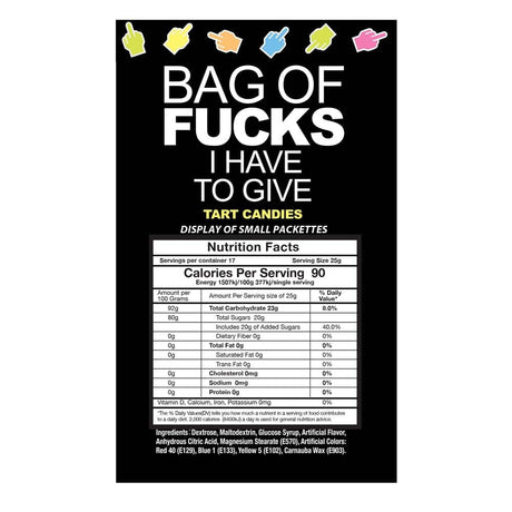 "Bag of Fucks I Have to Give" candies Display of 100