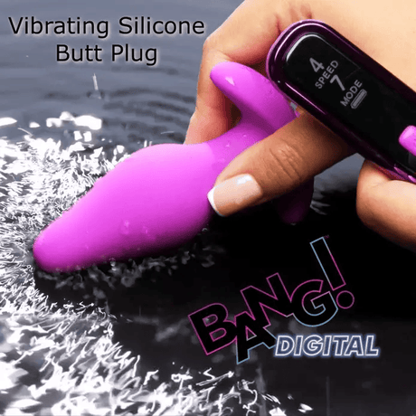 Bang! Vibrating Silicone Butt Plug with Rechargeable Digital Remote