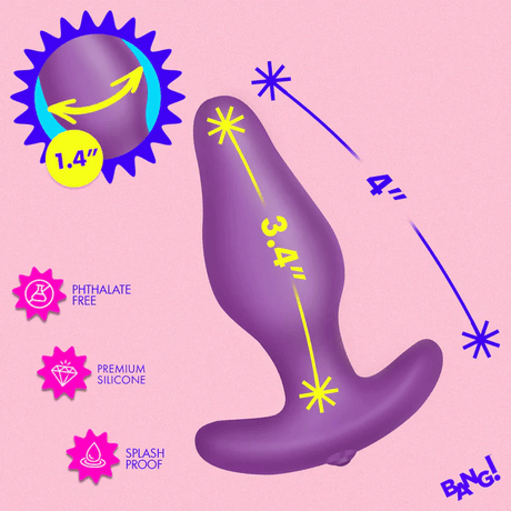 Bang! Vibrating Silicone Butt Plug with Rechargeable Digital Remote