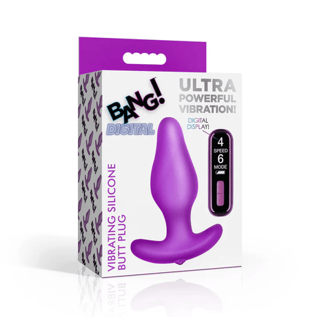 Bang! Vibrating Silicone Butt Plug with Rechargeable Digital Remote