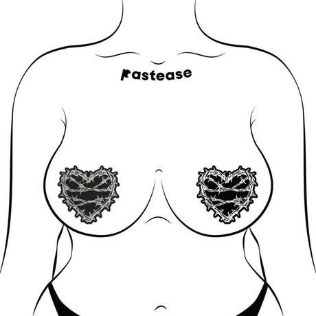 Barbed Wire Heart Pasties Reflective