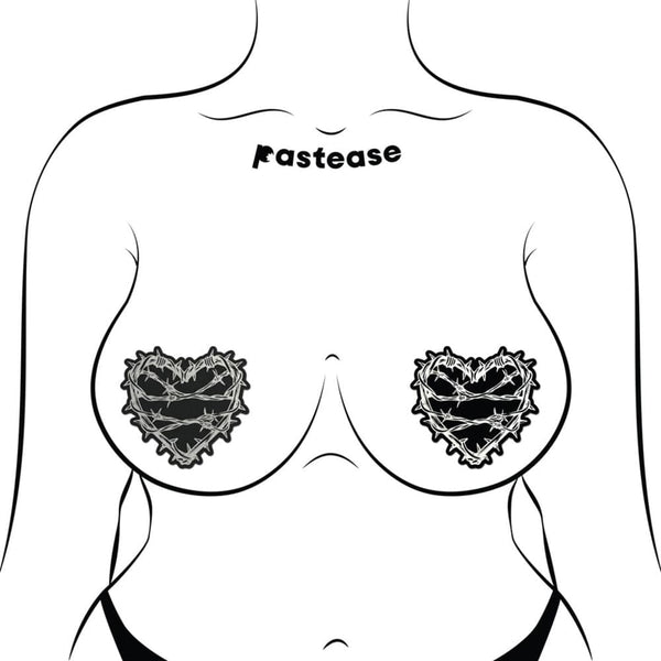 Barbed Wire Heart Pasties Reflective