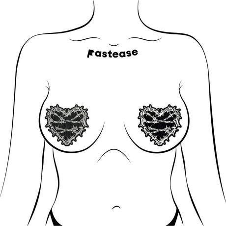 Barbed Wire Heart Pasties Reflective