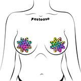Rainbow Cheetah Leopard Print Petal Breast Pasties
