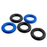 Hünkyjunk JACKER 5-STACK Blue/Black Cock Rings 5-Pack