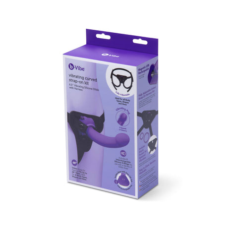 Vibrating Curved Strap-On Kit – Beginner-Friendly 6.5″ Silicone Dildo & Harness