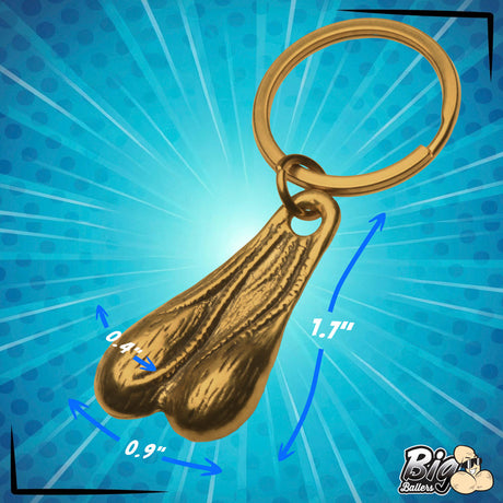 Big Nuts Brass Keychain