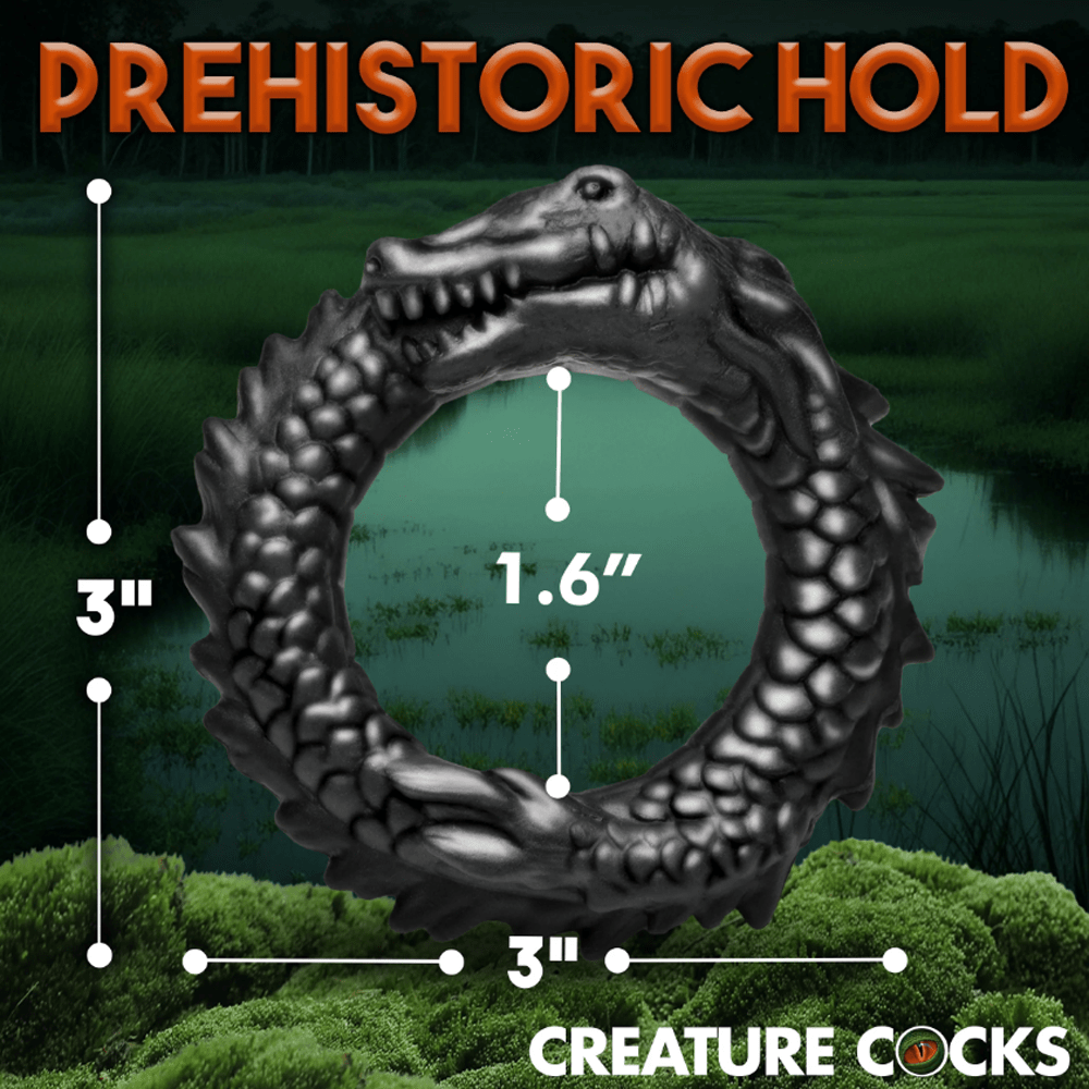 Black Caiman Silicone Cock Ring