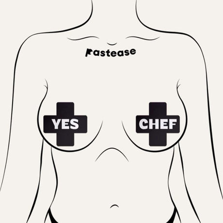 Black & White Yes Chef Pasties by JennaJean8