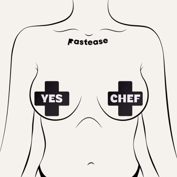 Black & White Yes Chef Pasties by JennaJean8