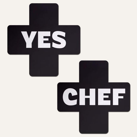 Black & White Yes Chef Pasties by JennaJean8