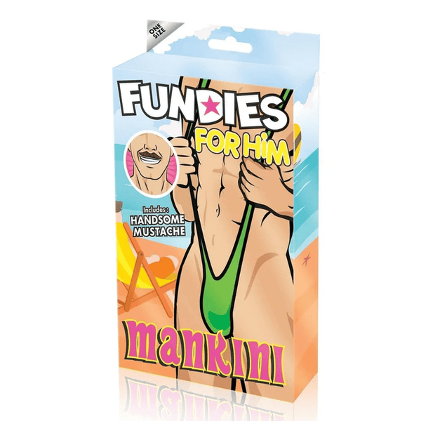 BoyzTown Fundies Green Mankini with Fake Mustache