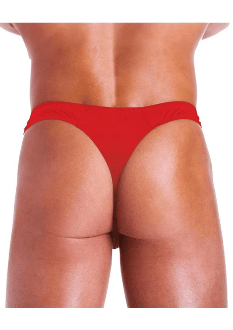 BoyzTown Fundies Unzip It Red Thong with Rose Petals