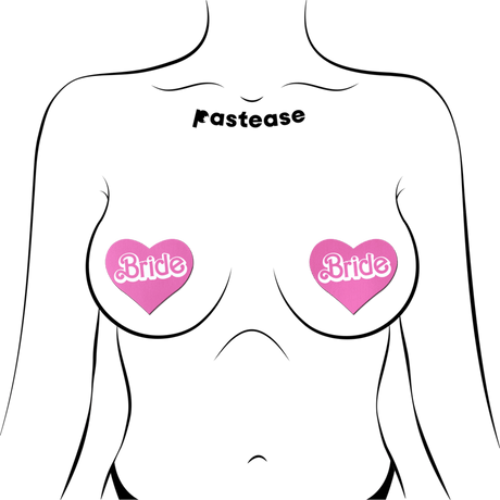 'Bride' Doll Pasties Pink Iconic Heart