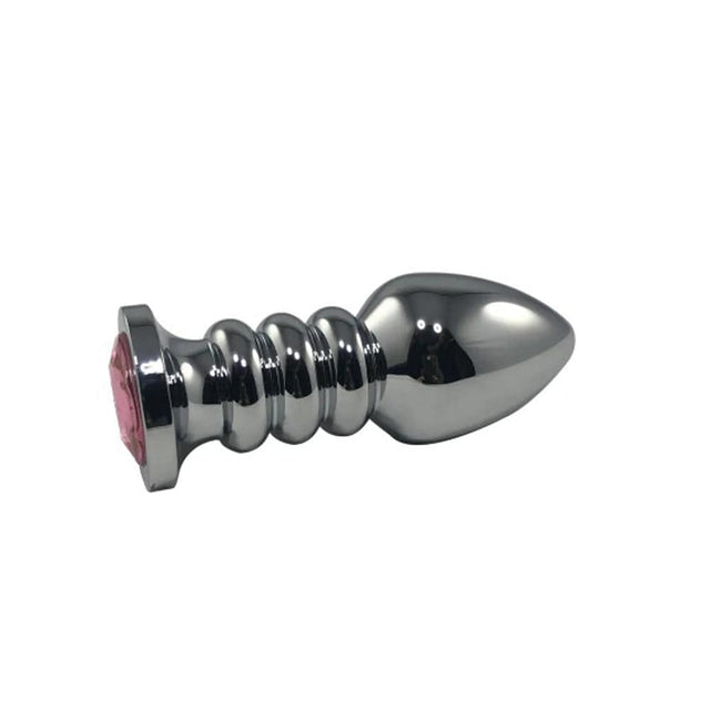 Butt Plug Silver Bullet: Large with Blue Gem