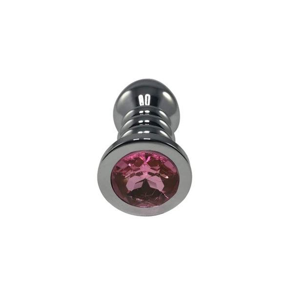Butt Plug Silver Bullet: Large with Pink Gem