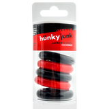Hünkyjunk JACKER 5-STACK Red/Black Cock Rings 5-Pack