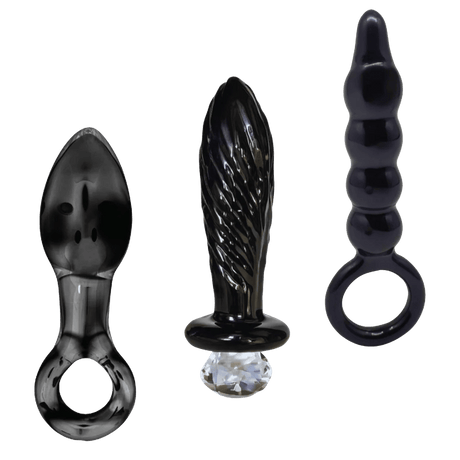 Dr. Tush's Dark Curiosity Glass Anal Plug Trio