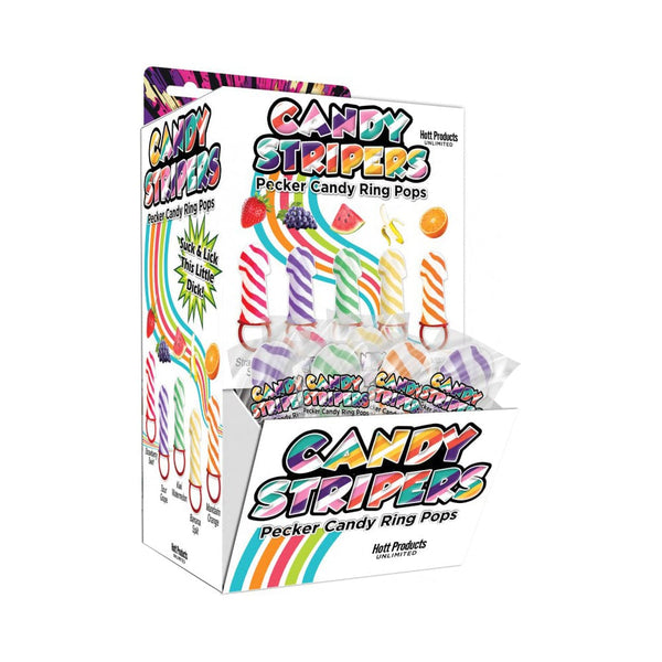 Candy Stripers Pecker Ring Pops 144pc